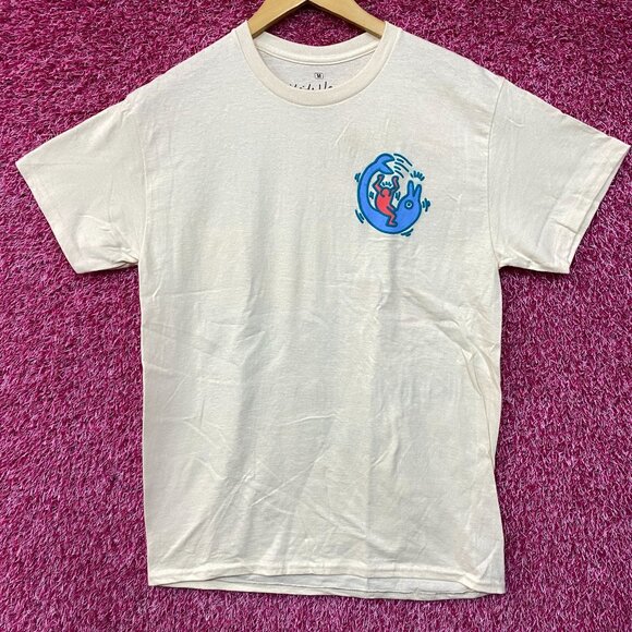 Keith Haring Fish Ocean 1987 Retro Graphic T-Shirt Medium - Picture 4 of 5